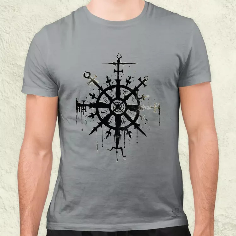 Vegvísir rúna v1 férfi póló