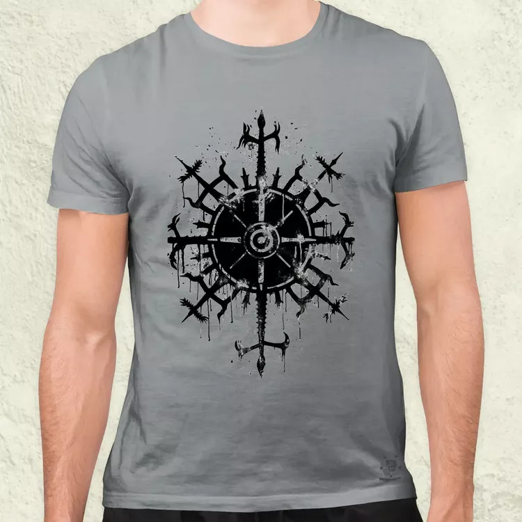 Vegvísir rúna v2 férfi póló