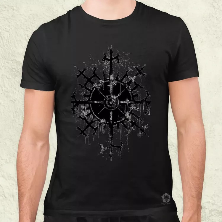Vegvísir rúna v2 férfi póló