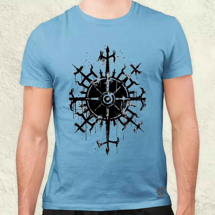 Vegvísir rúna v2 férfi póló