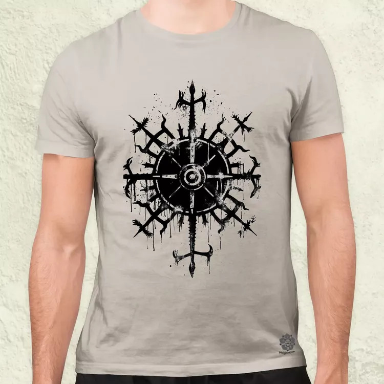 Vegvísir rúna v2 férfi póló