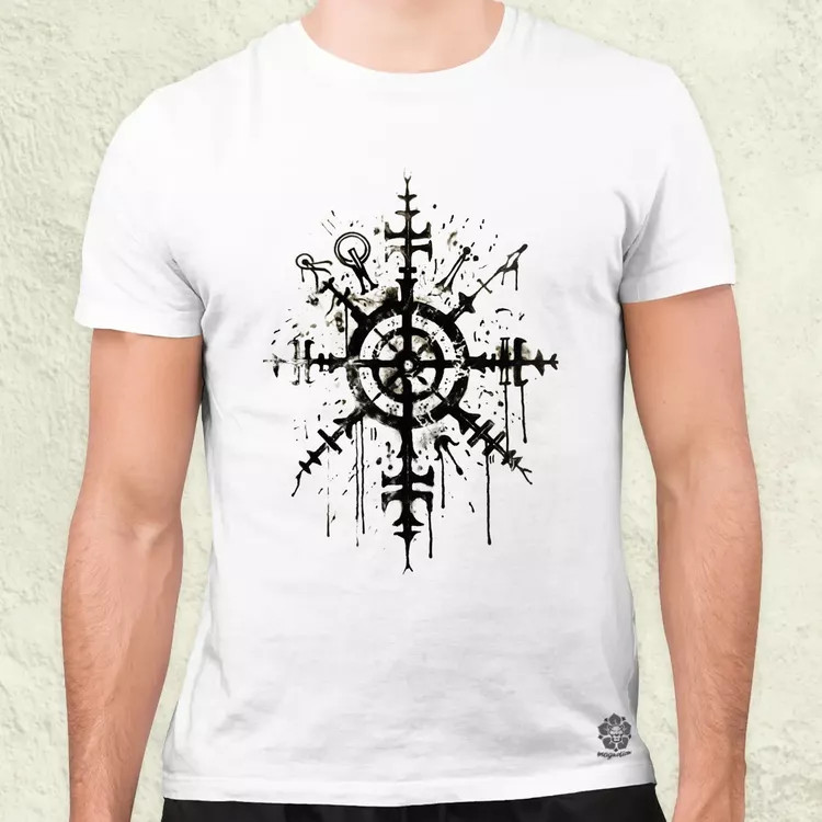 Vegvísir rúna v3 férfi póló