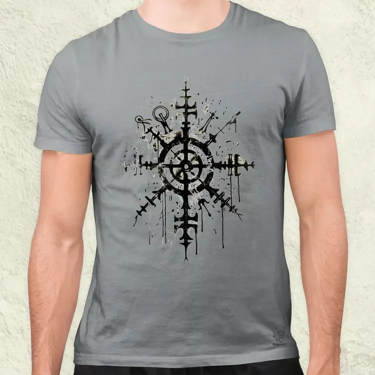 Vegvísir rúna v3 férfi póló