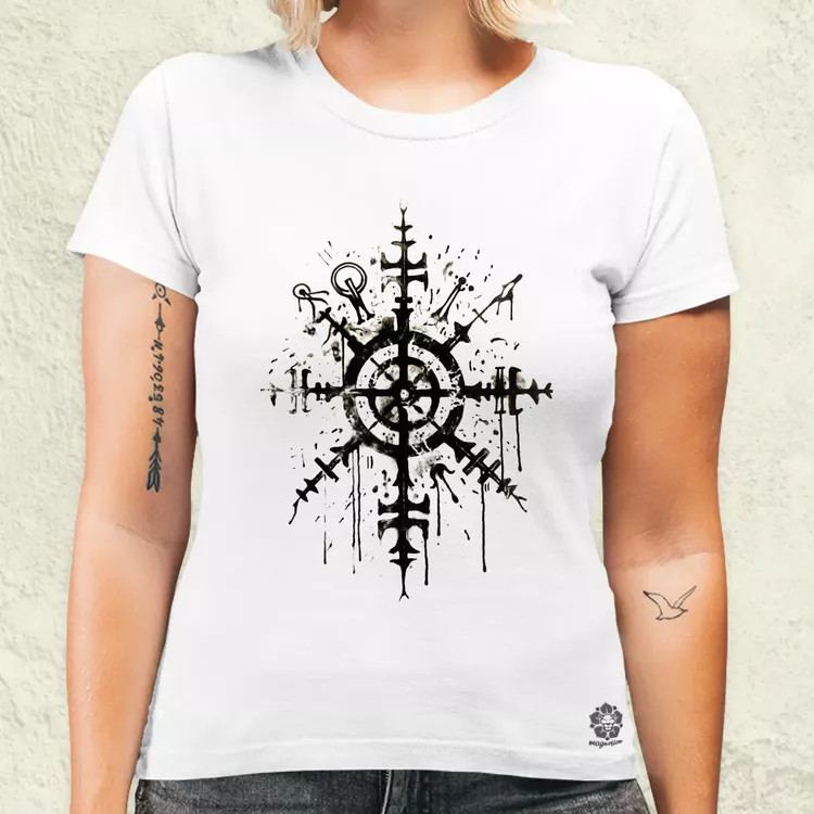 Vegvísir rúna v3 női póló