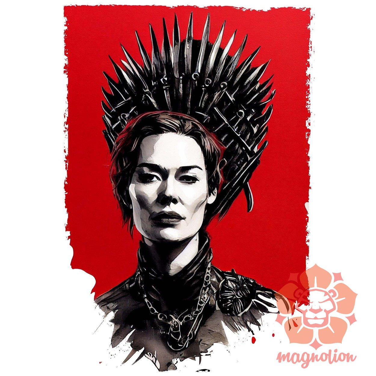 Fekete-piros Cersei Lannister rajz