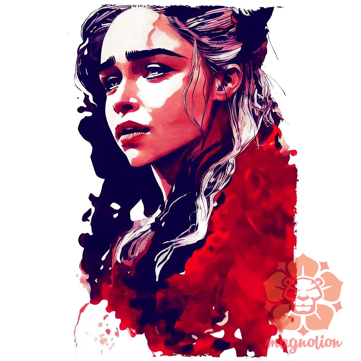Fekete-piros Daenerys Targaryen rajz v2