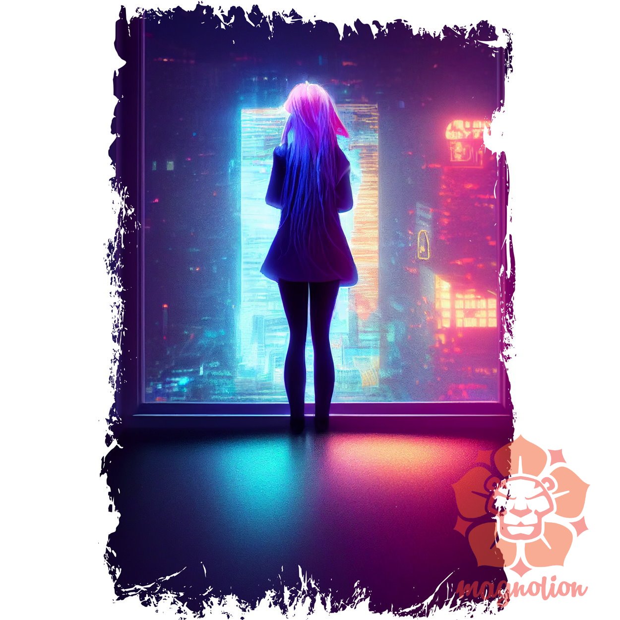 Lány egyedül a neon szobában v3