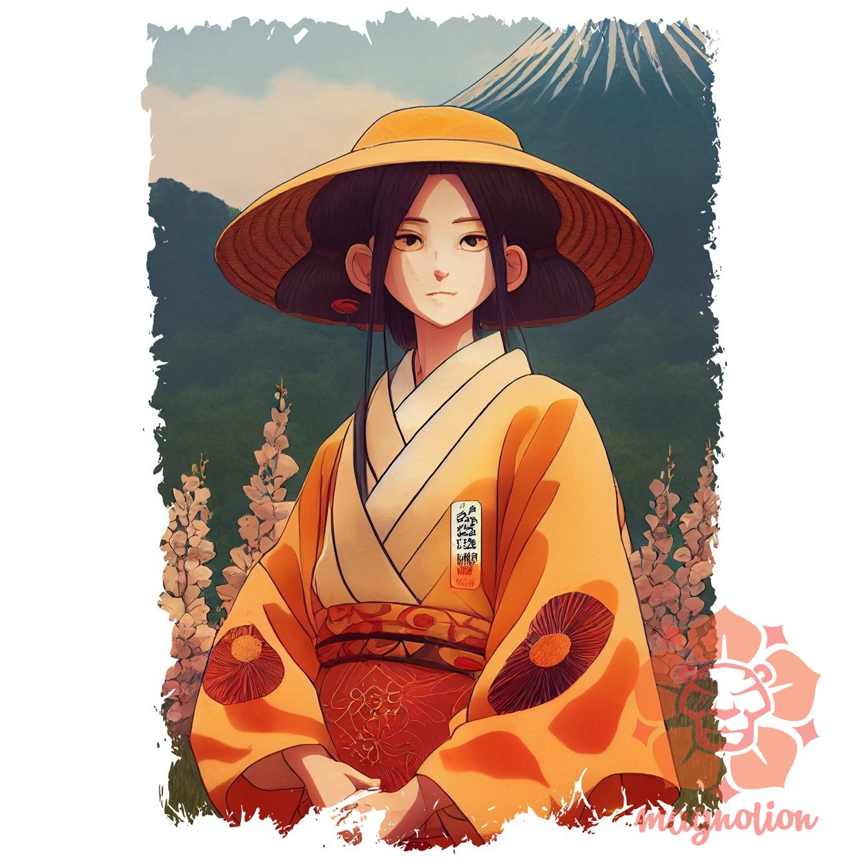 Japán lány kimonóban