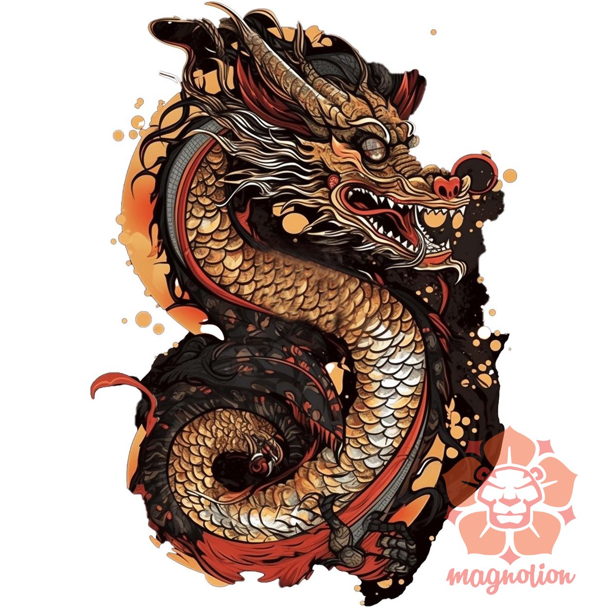 Kínai sárkány tetoválás v2