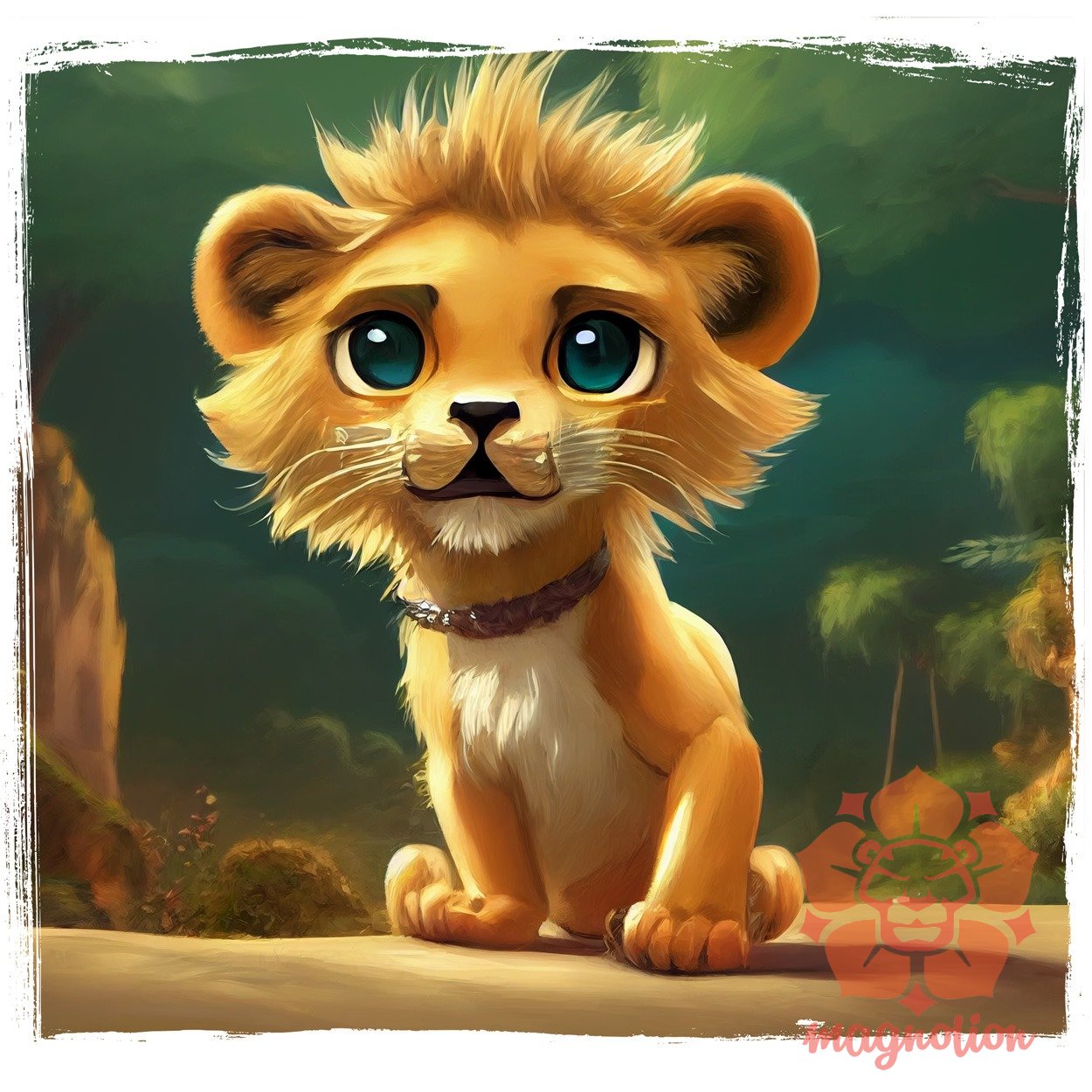 Boldog apró és aranyos oroszlán