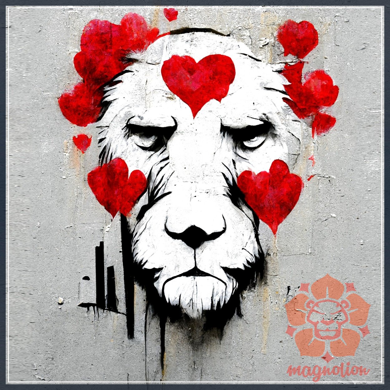 Graffiti oroszlan szerelem