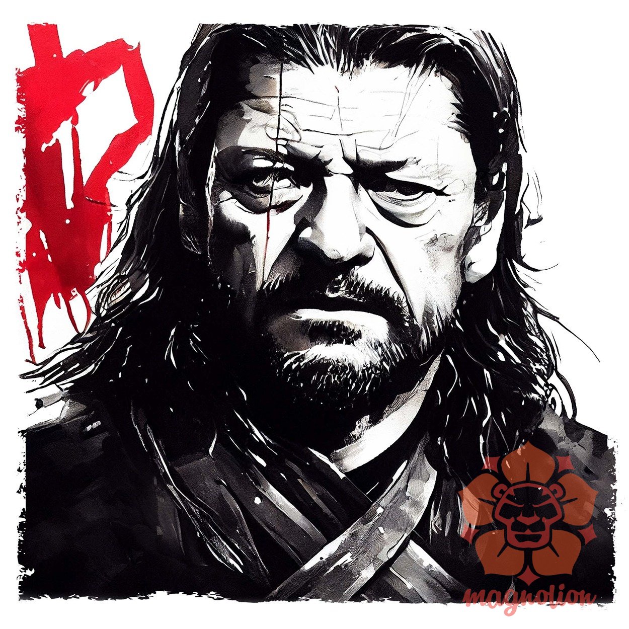 Fekete-piros Eddard Ned Stark rajz v2