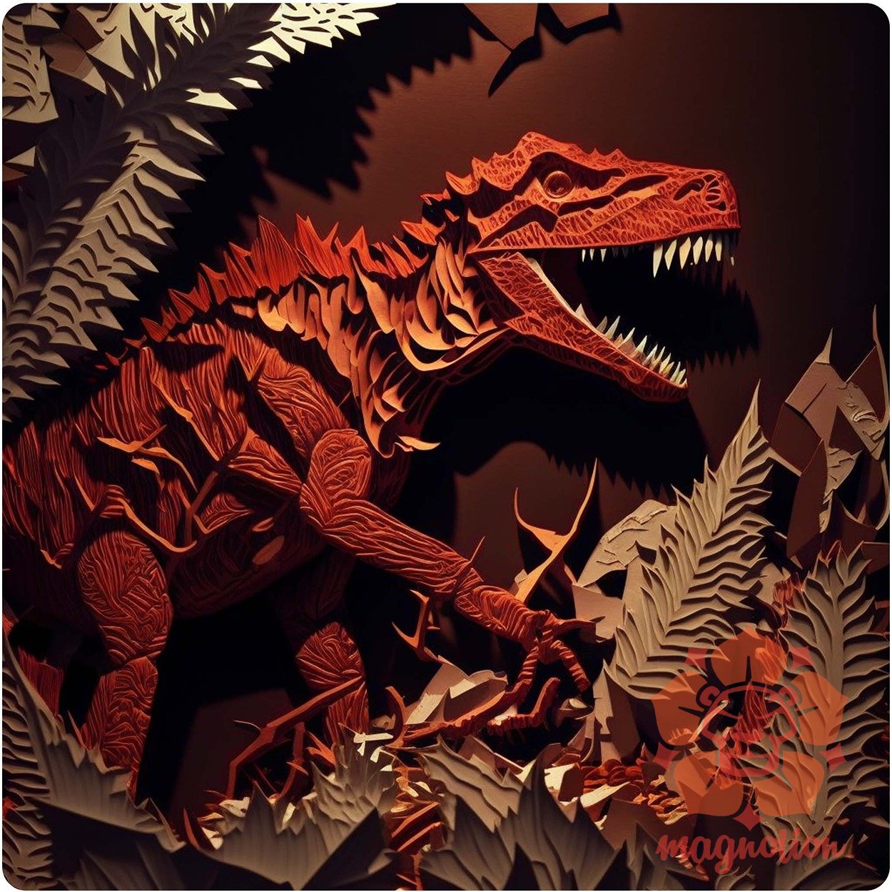 Kivágott papír művészet Dinoszaurusz v1