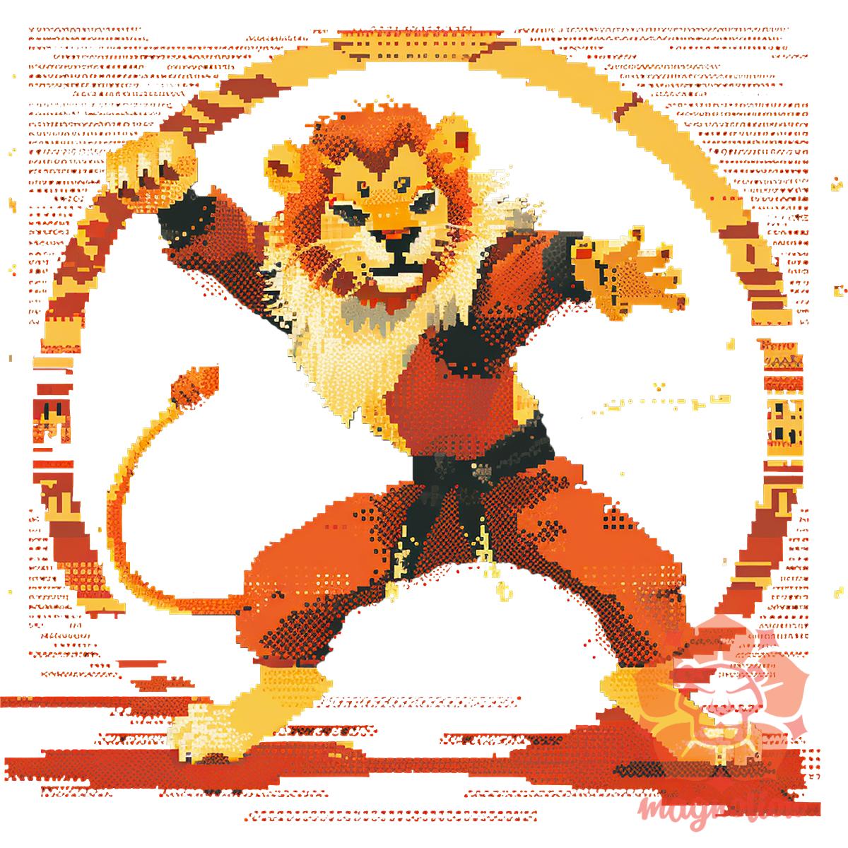 Pixelart kung fu oroszlán v2