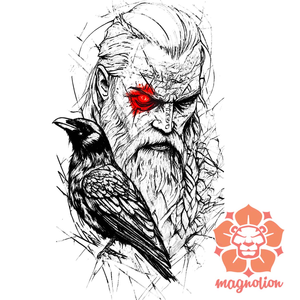 Odin tetoválás v4 egyedi póló 