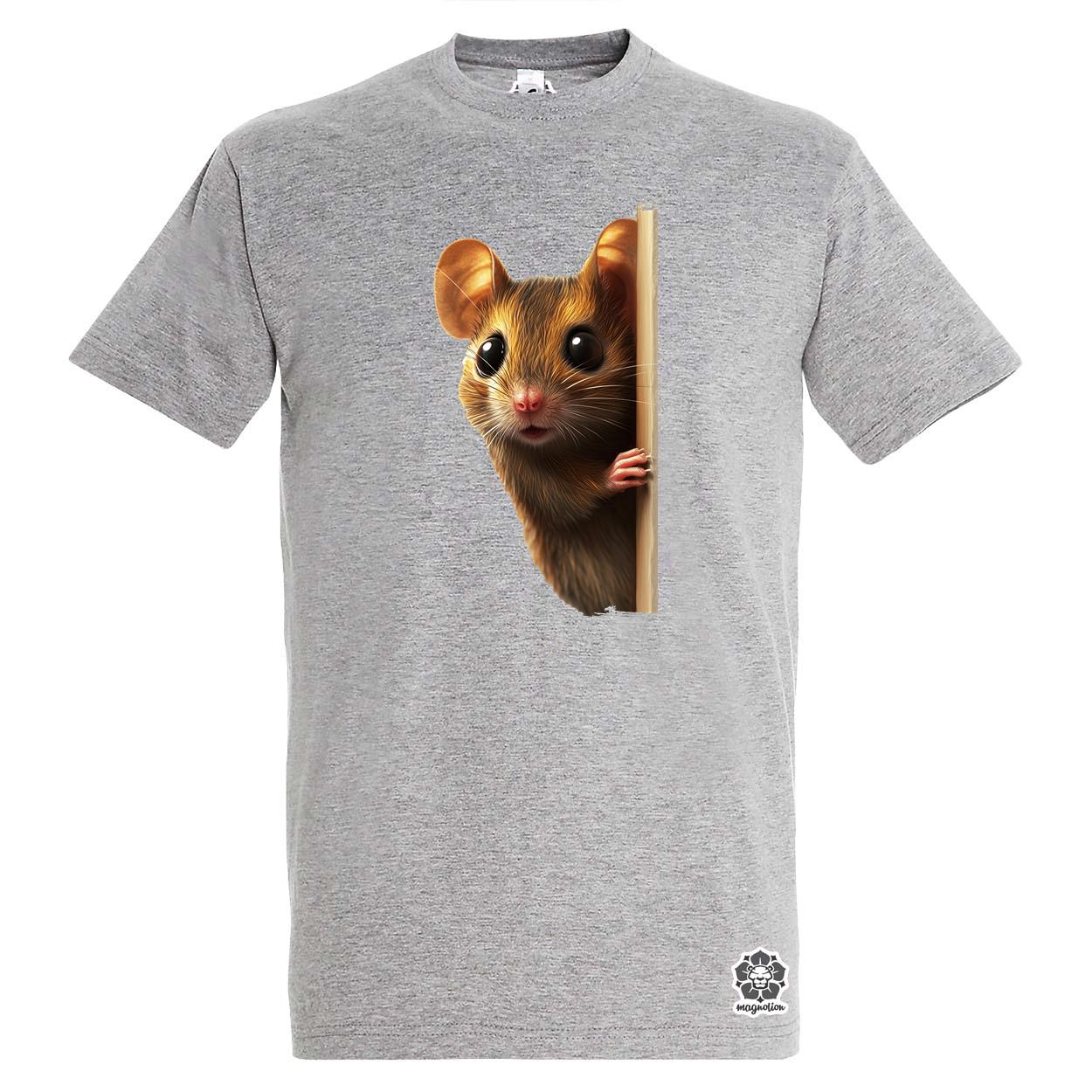Egér kukucskál v2 egyedi póló 