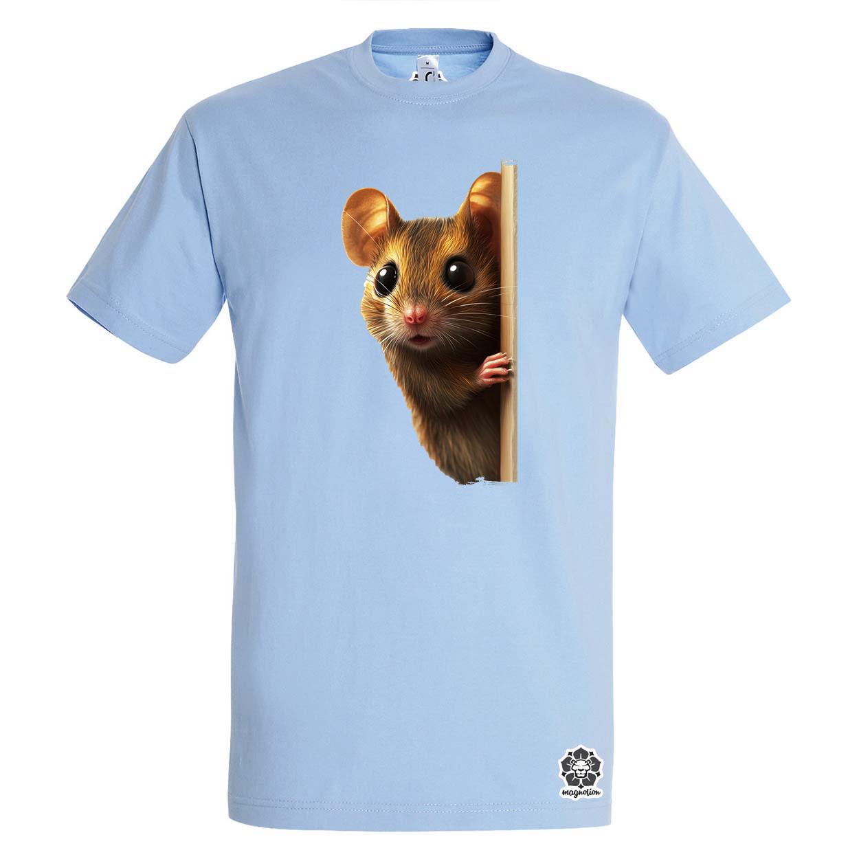 Egér kukucskál v2 egyedi póló 