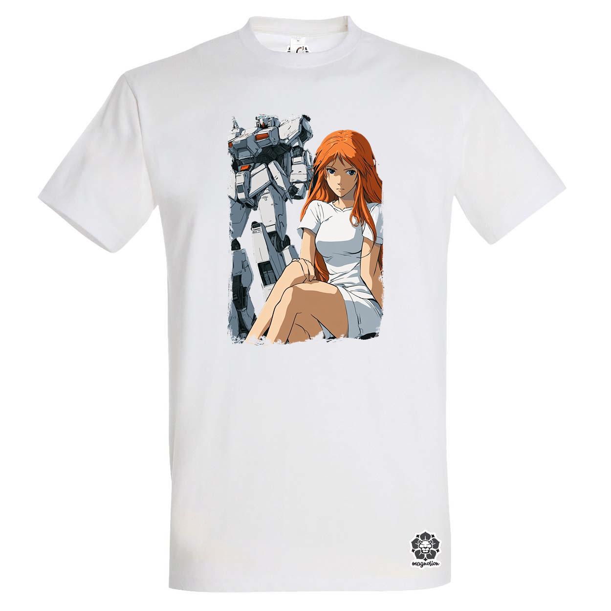Robot és lány v2 egyedi póló 