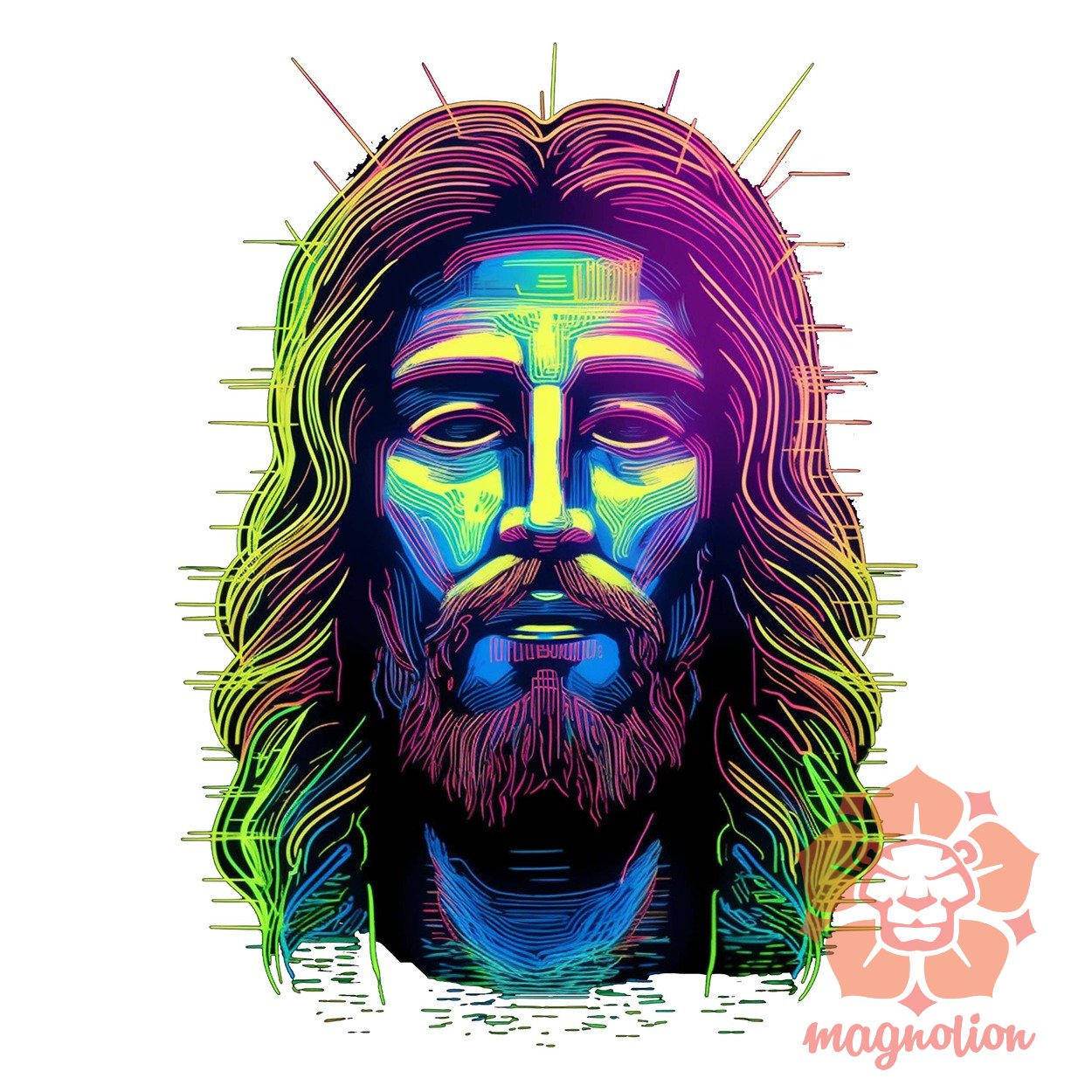Retró neon Jézus v5