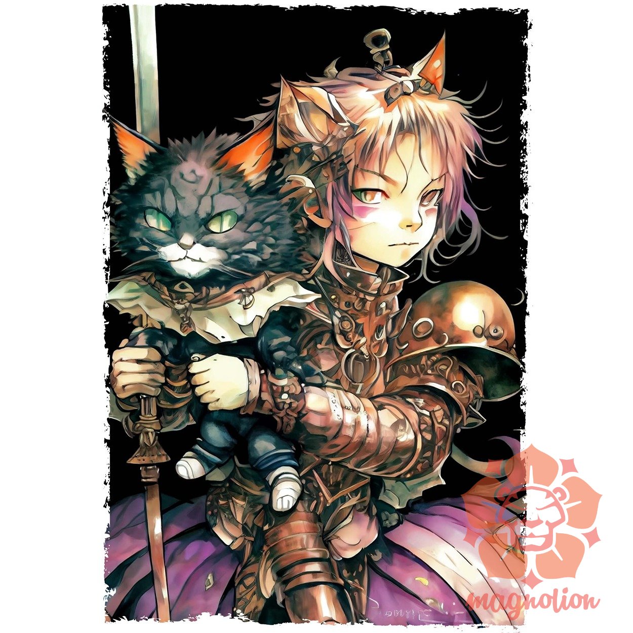 Mesevilág lány és cica avatar v2