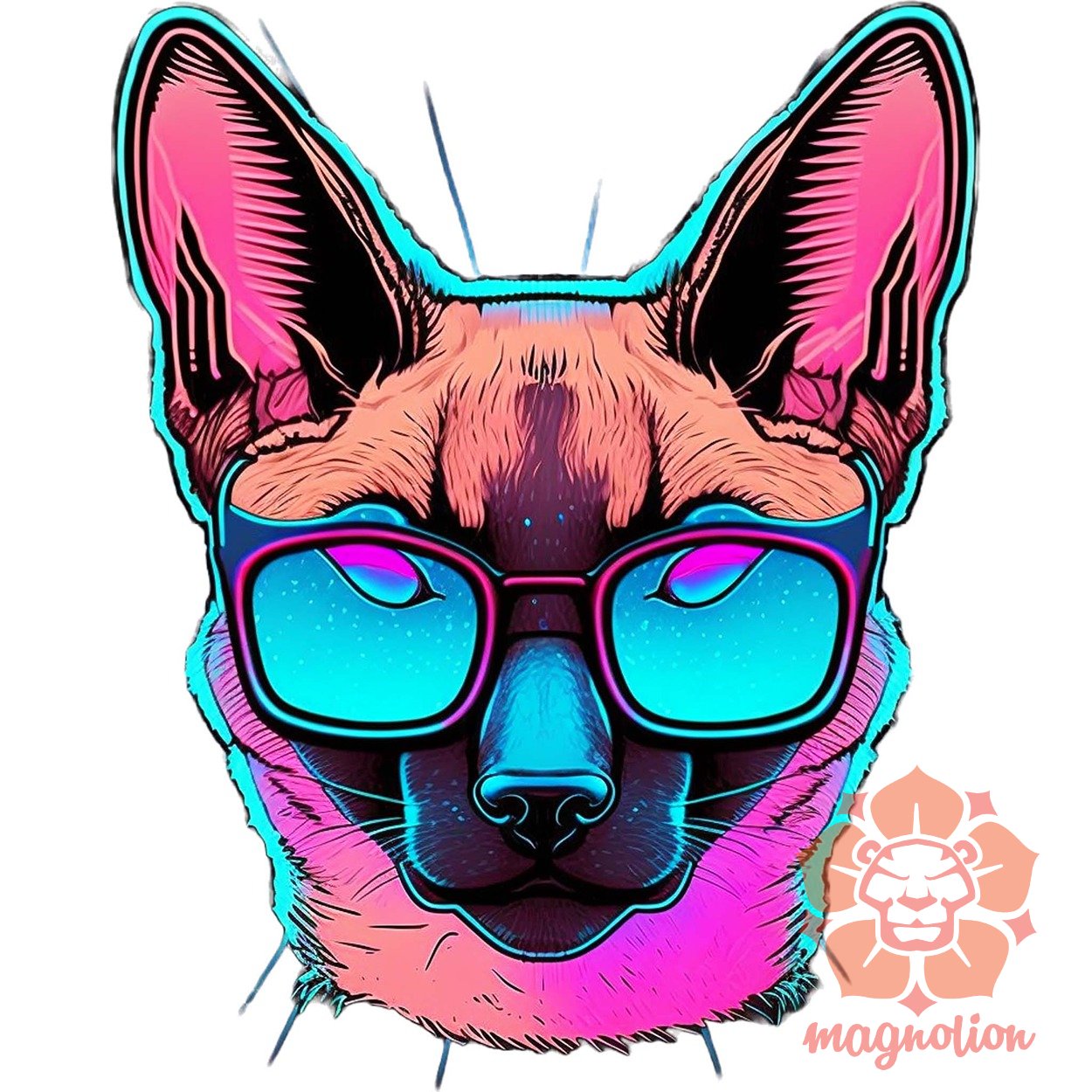 Retró hullám macska szemüvegben v1