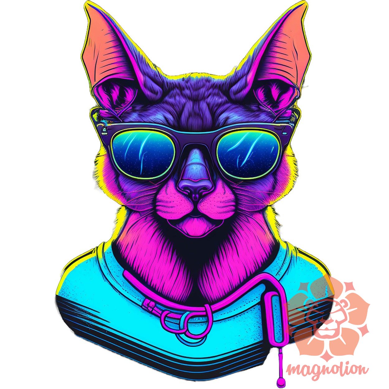 Retró hullám macska szemüvegben v2