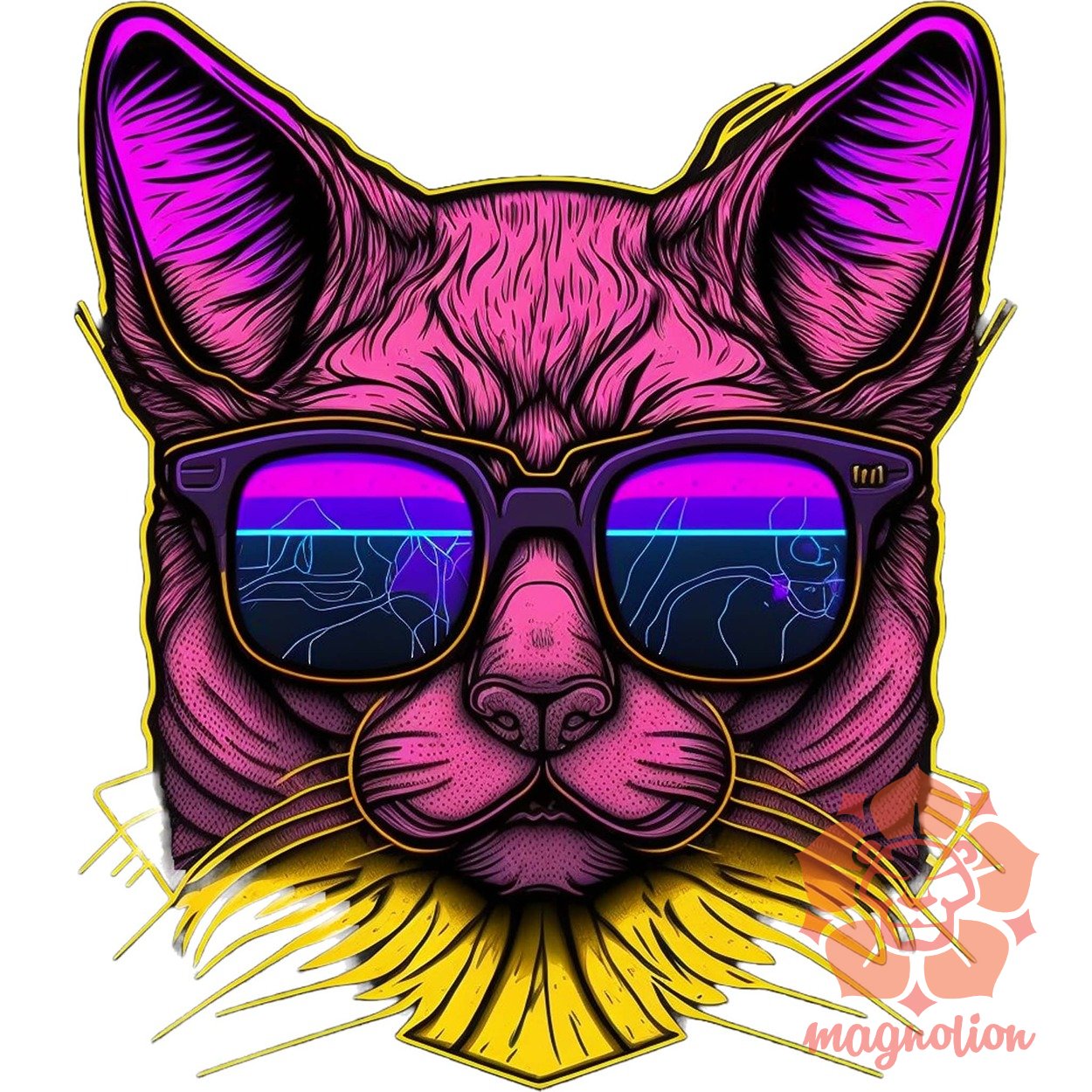 Retró hullám macska szemüvegben v4