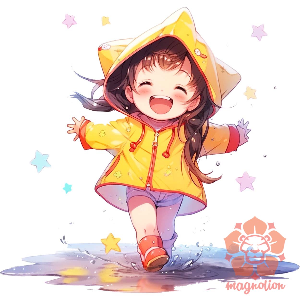 Chibi lány esőben táncol v3