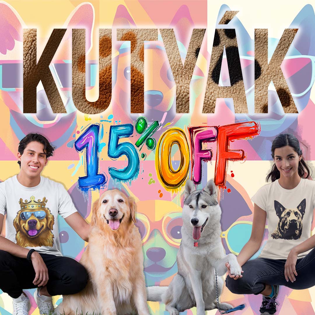 Egyedi kutyás pólók 15% OFF